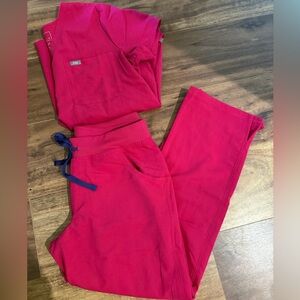 Figs Scrubs Set Ultra Rose